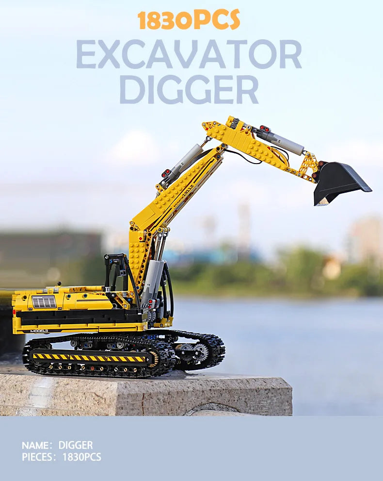 Mould King 13112 Technical Car Toys The Motorized MOC-2513 Excavator Building Block Assembly Excavator Brick Kids Christmas Gift