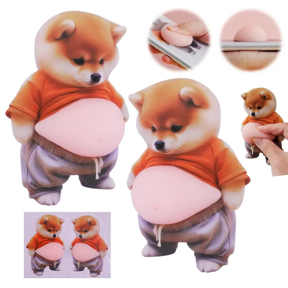 3D Kawaii Cat Belly Sticker Cute Kitten Silicone Self-Adhesive with Orange Outfit Pink Background for Phone Decor