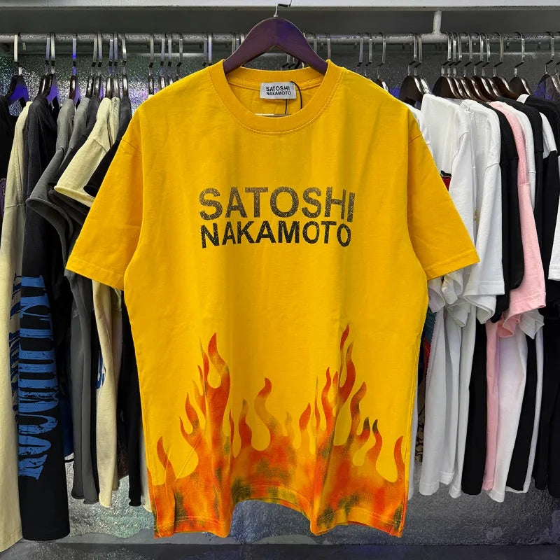 Free shipping New Satoshi Nakamoto Lost Boys T-shirt Printed with Washed Oversized 100% cotton Men Women T-shirts Y2K Fashion streetwear