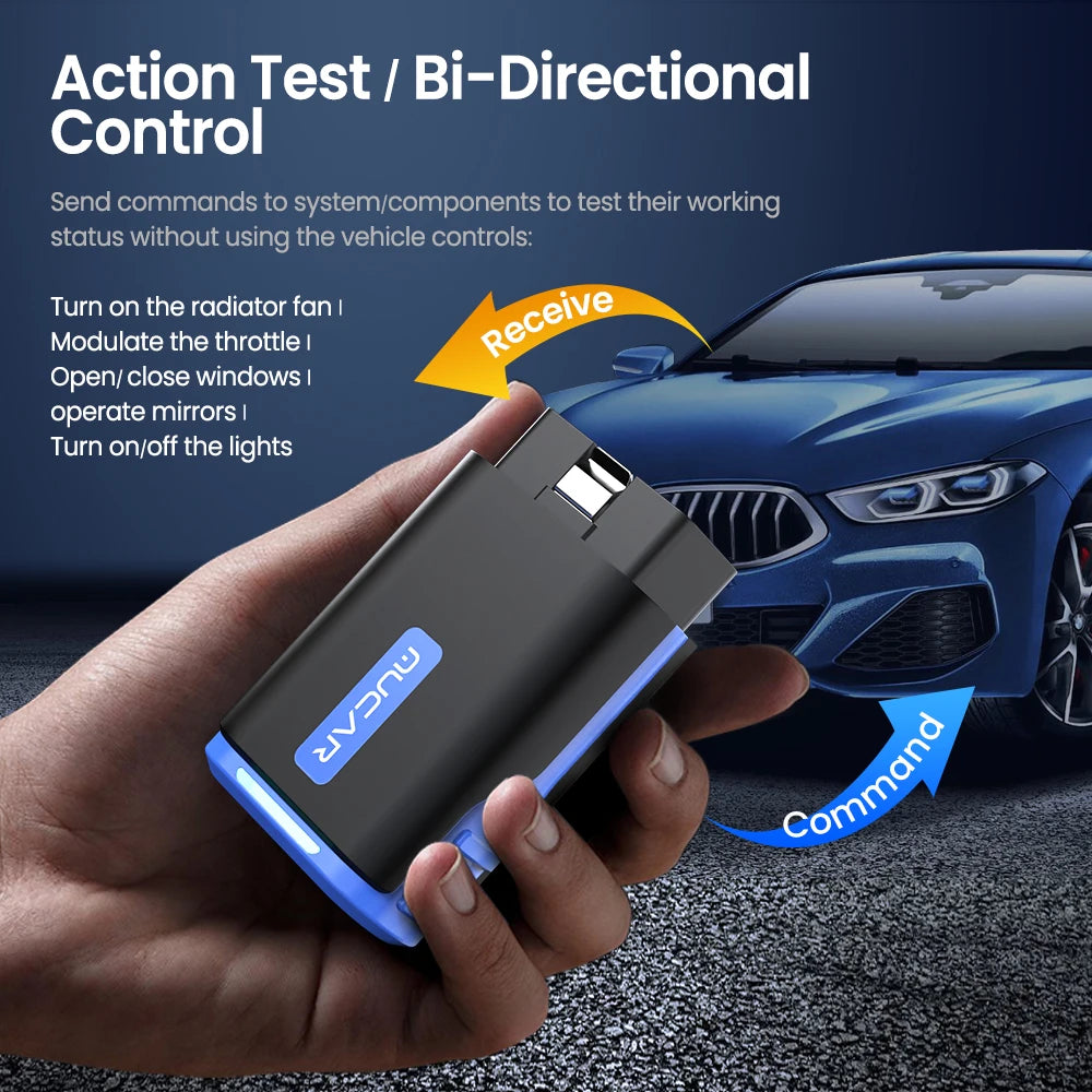 MUCAR Driverscan Automotive Diagnostic Tools Obd 2 Scanner All Cars Full System Code Reader 15 Resets Bi-Directional Scan Tool