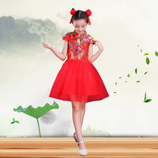 Kids Dresses for Girls Clothes Chinese New Year Dress Baby Princess Hanfu Party Cosplay Performance Costumes Children Clothing