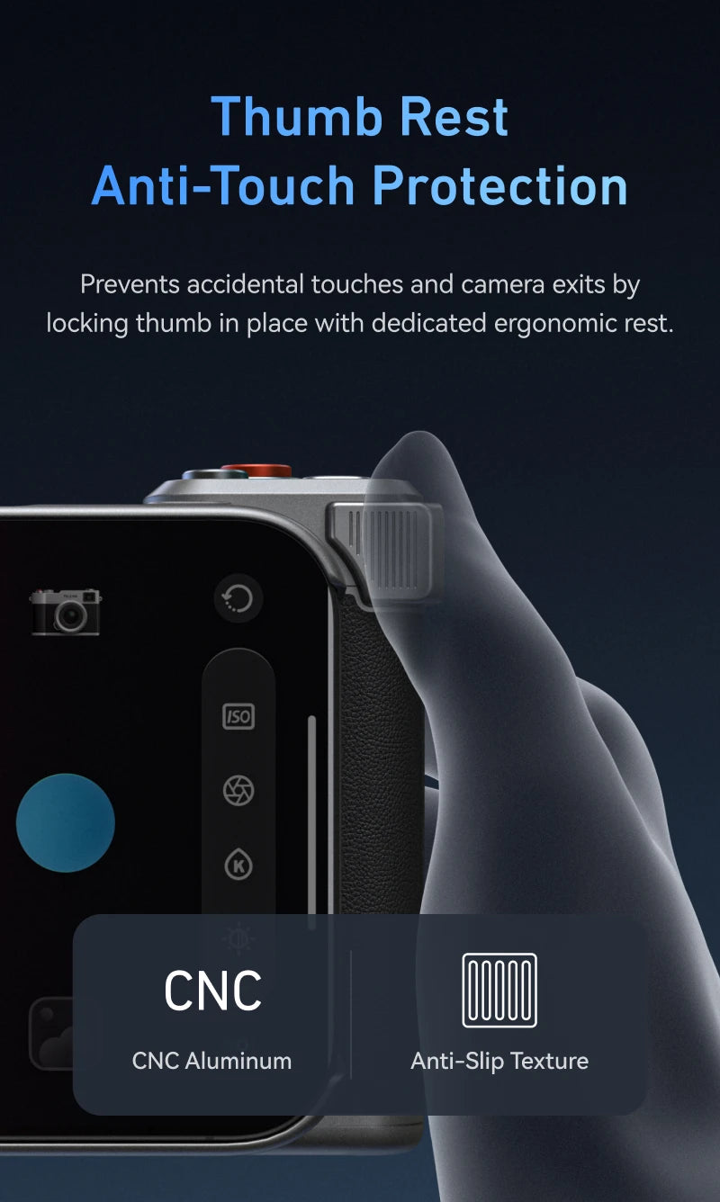 TELESIN Master Grip Set for iPhone17 Pro Pro Max Magnetic Phone Camera Hand Grip Holder 3200Mha Powerbank with Wireless Charging