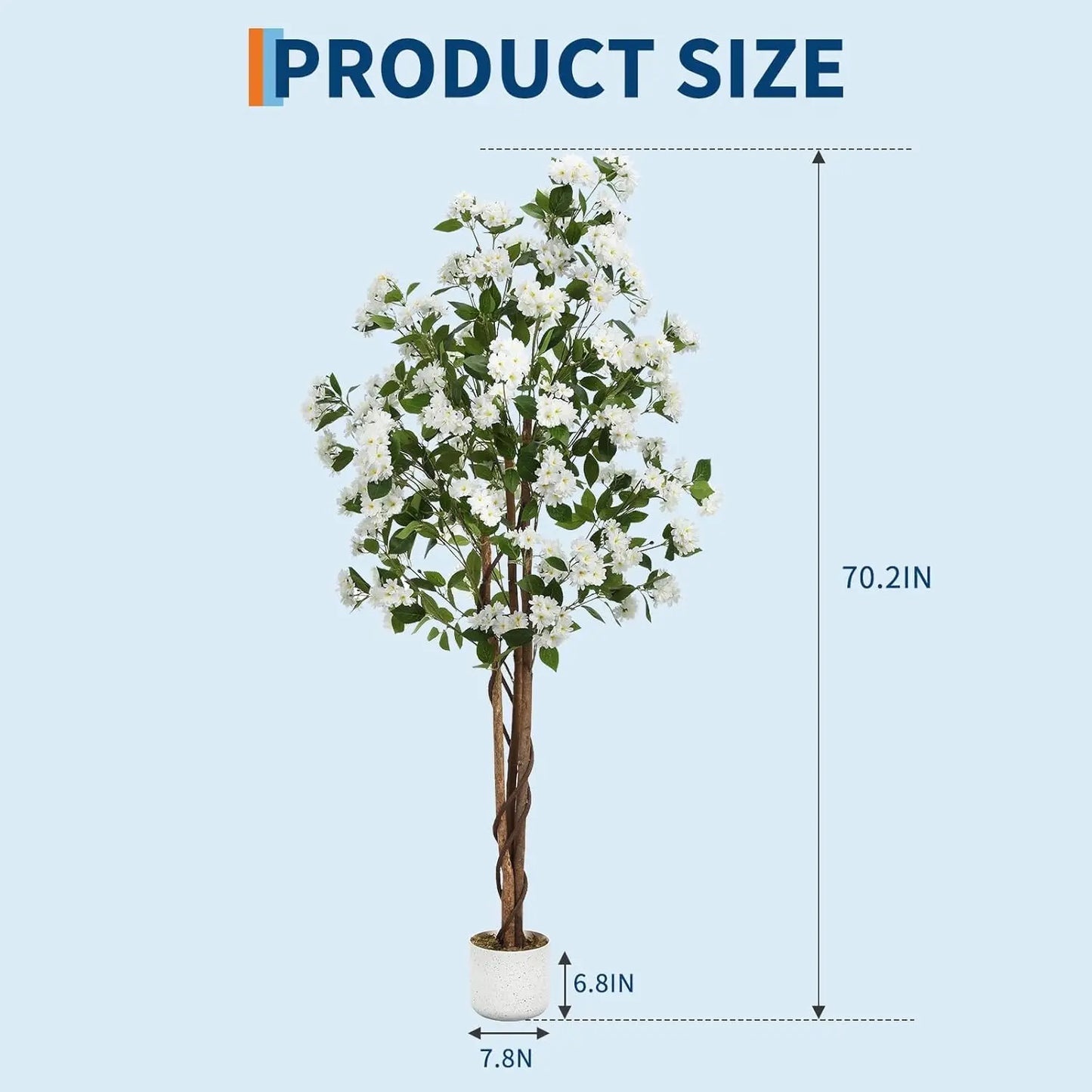Artificial Osmanthus Tree, Tall Potted Fake Osmanthus Trees, Faux Plant in Planter with Lifelike Flowers for Home Office Decor