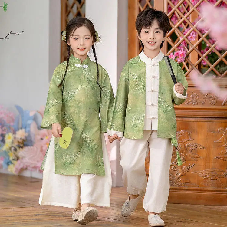 Chinese Hanfu Children Clothing Cosplay Performance Costume Kids Clothes Ethnic Style Children's Sets Girl Suit Two Piece Boy