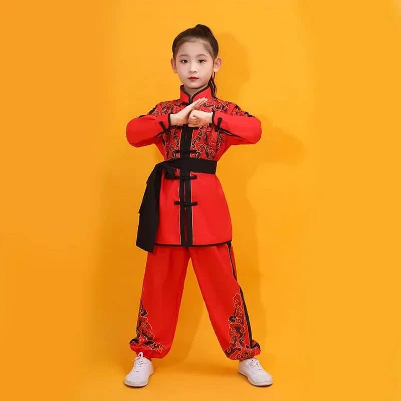 Chinese Kung Fu Uniform Children Wushu Sets Baby Martial Arts Costumes Girl Suit Perform Outfit Kids Clothes Boy Tai Chi Set