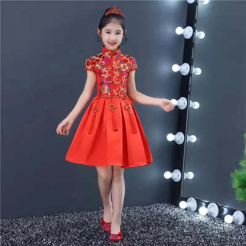 Kids Dresses for Girls Clothes Chinese New Year Dress Baby Princess Hanfu Party Cosplay Performance Costumes Children Clothing