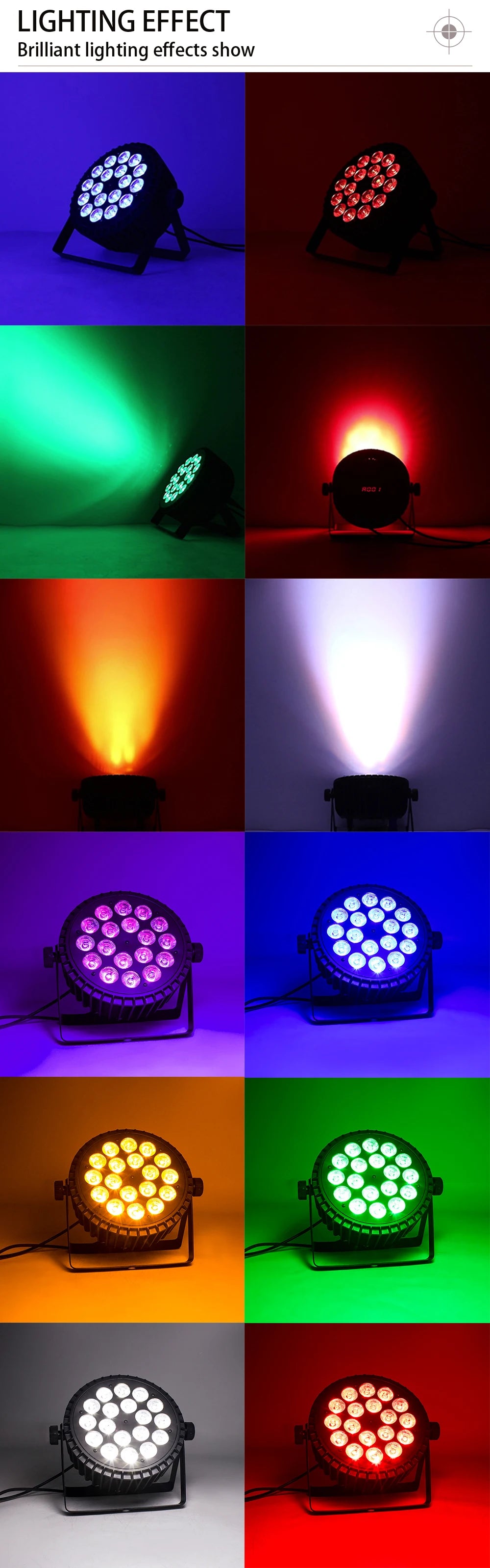 SHEHDS Aluminum Alloy LED Flat Par Lighting18x12W RGBW/18x18W RGBWA+UV DMX512 Disco Christmas Lights DJ Equipment Audience