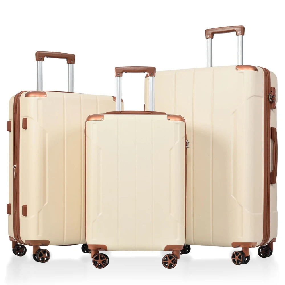 Luggage Set 3 Pcs Hardshell Suitcases, TSA Lock, Lightweight Travel Luggage 20" Carry on 24" 28" Checked for Family Trips