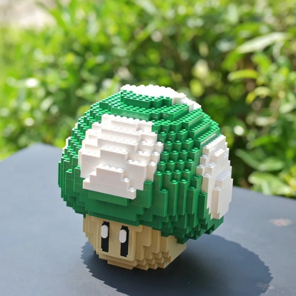 779PCS MOC Game Figures Red Green Mushroom Building Blocks Model Desktop Ornament Assembly Toys Collect Gifts for Kids Adult