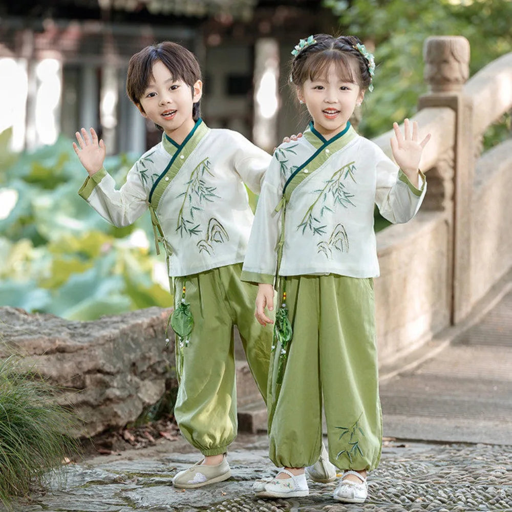 Chinese Hanfu Children Clothing Cosplay Performance Costume Kids Clothes Ethnic Style Children's Sets Girl Suit Two Piece Boy