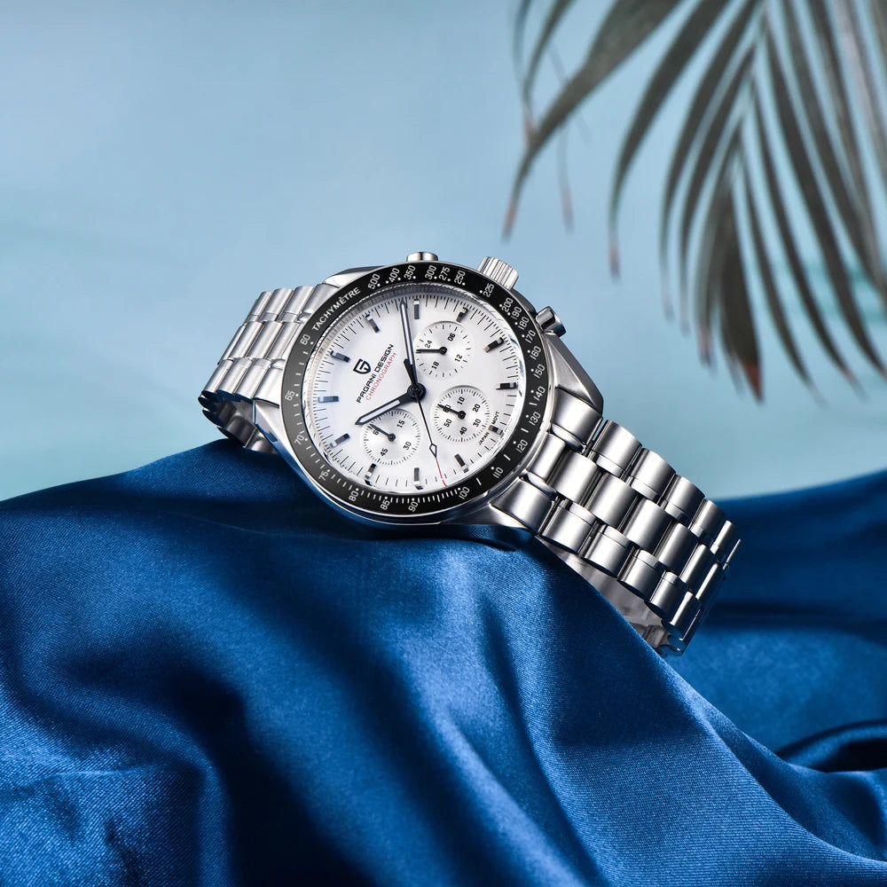 PAGANI DESIGN 1701 Moon Men's Watches Luxury Chronograph Quartz Watch For Men AR Sapphire Glass 100M Waterproof Wristwatch 2026
