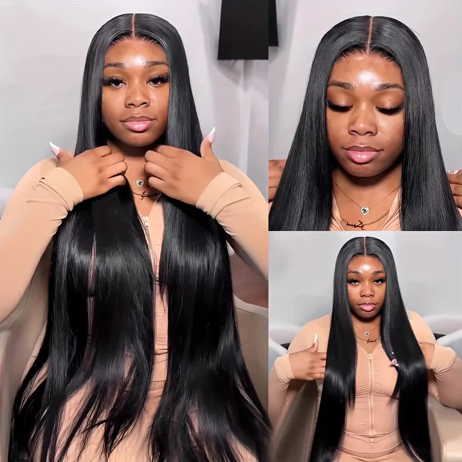 200 Density 13x4 13x6 HD Lace Frontal Human Hair Wigs Straight 360 Lace Frontal Wig PrePlucked 5x5 Closure Lace Wig Remy Hair