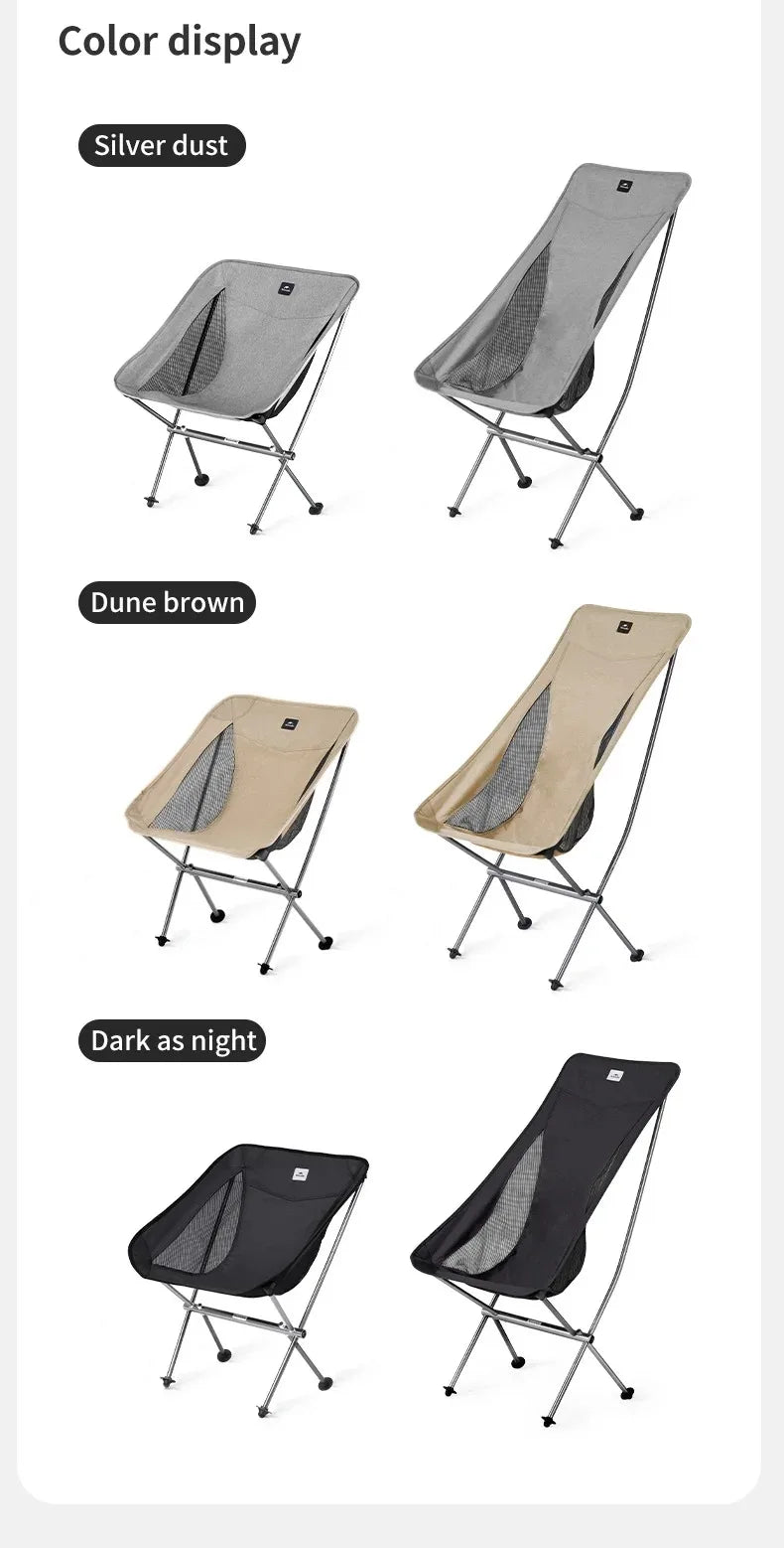 Naturehike Ultralight Folding Chair L04 150kg Load Capacity for Fishing Picnic Outdoor Hiking Moon Chair Portable Relax Chair