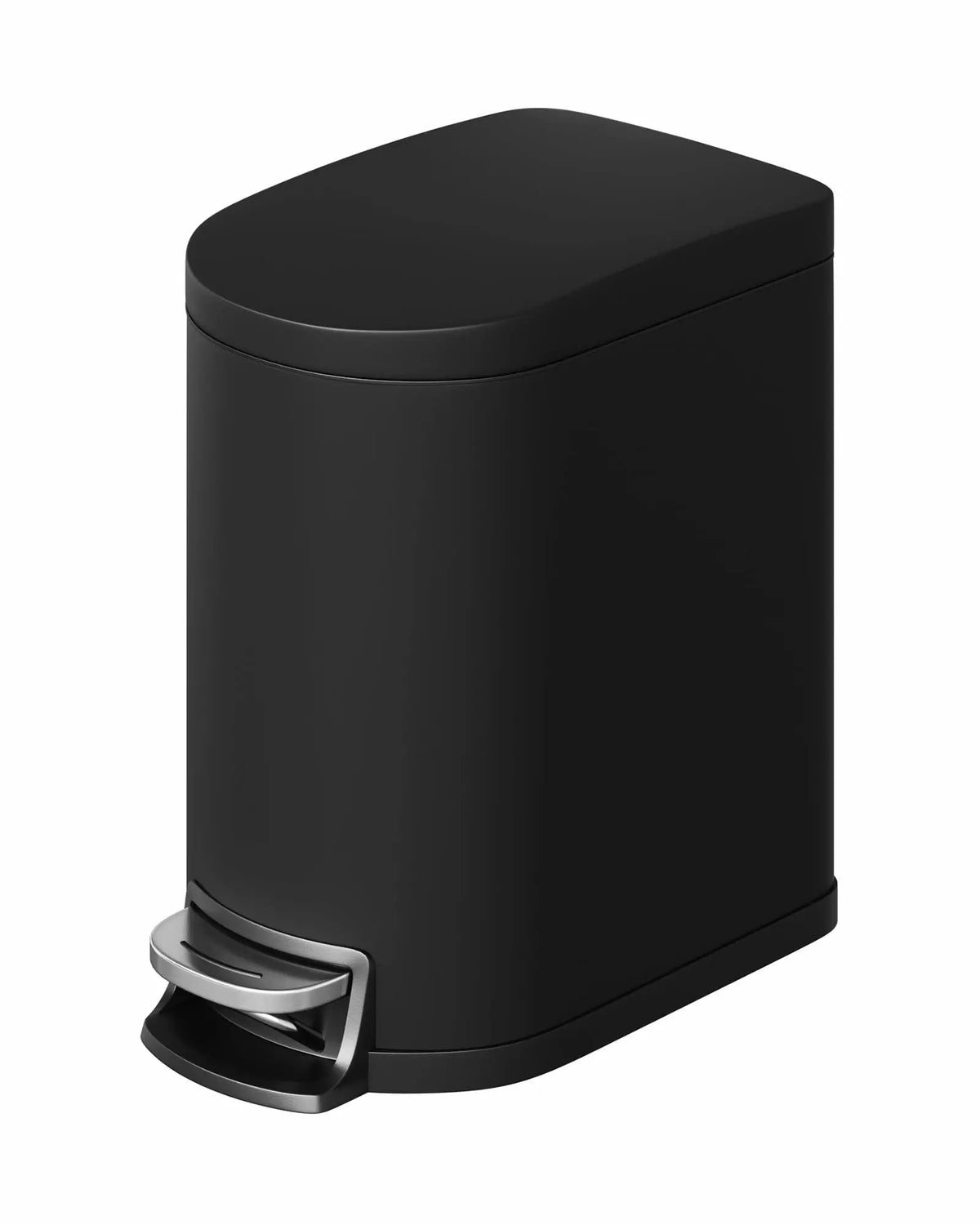 1.6 Gal Step-On Trash Can, Stainless Steel Small Bathroom Garbage Bin with Soft Close Lid, Slim Space-Saving Design, Removable Inner Bucket for Bathroom, Bedroom, Office