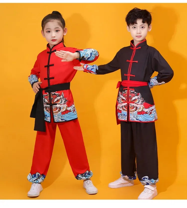 Chinese Kung Fu Uniform Children Wushu Sets Baby Martial Arts Costumes Girl Suit Perform Outfit Kids Clothes Boy Tai Chi Set
