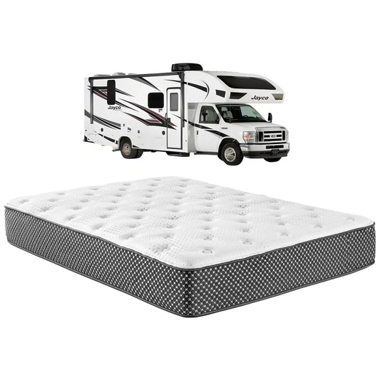 WanderRest 12” Cool Hybrid RV Mattress, Short Queen 60x74, Plush-Medium Gel Memory Foam & Pocketed Coil Bed for RV,, Custom