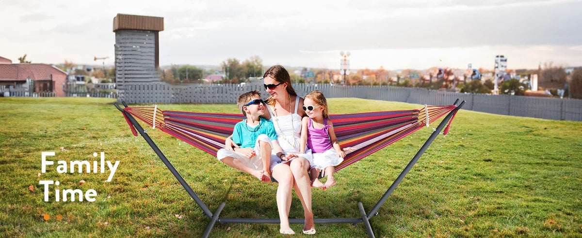 GYROOR Adjustable Outdoor Stand Hammock With Storage Bag