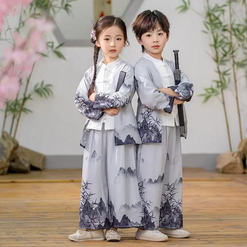 Chinese Hanfu Children Clothing Cosplay Performance Costume Kids Clothes Ethnic Style Children's Sets Girl Suit Two Piece Boy