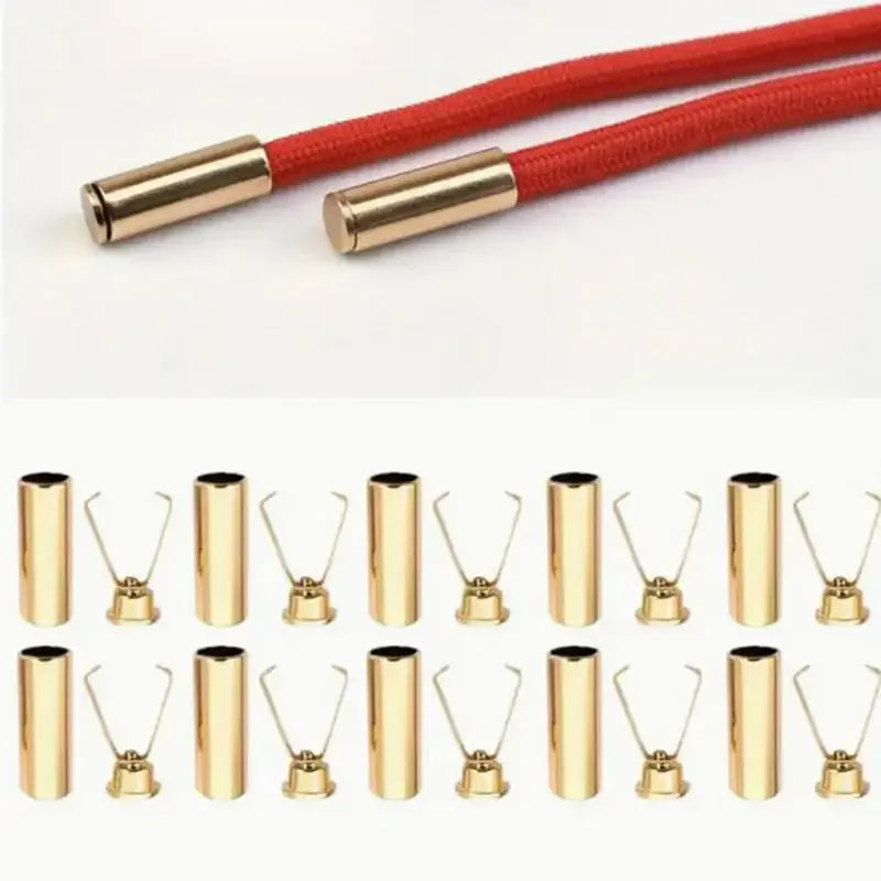 10pcs Heavy Duty Cord Locks Adjustable Metal Clips Secure Fastening for Shoelaces Bags Hoodies DIY Crafts Organizing Cables