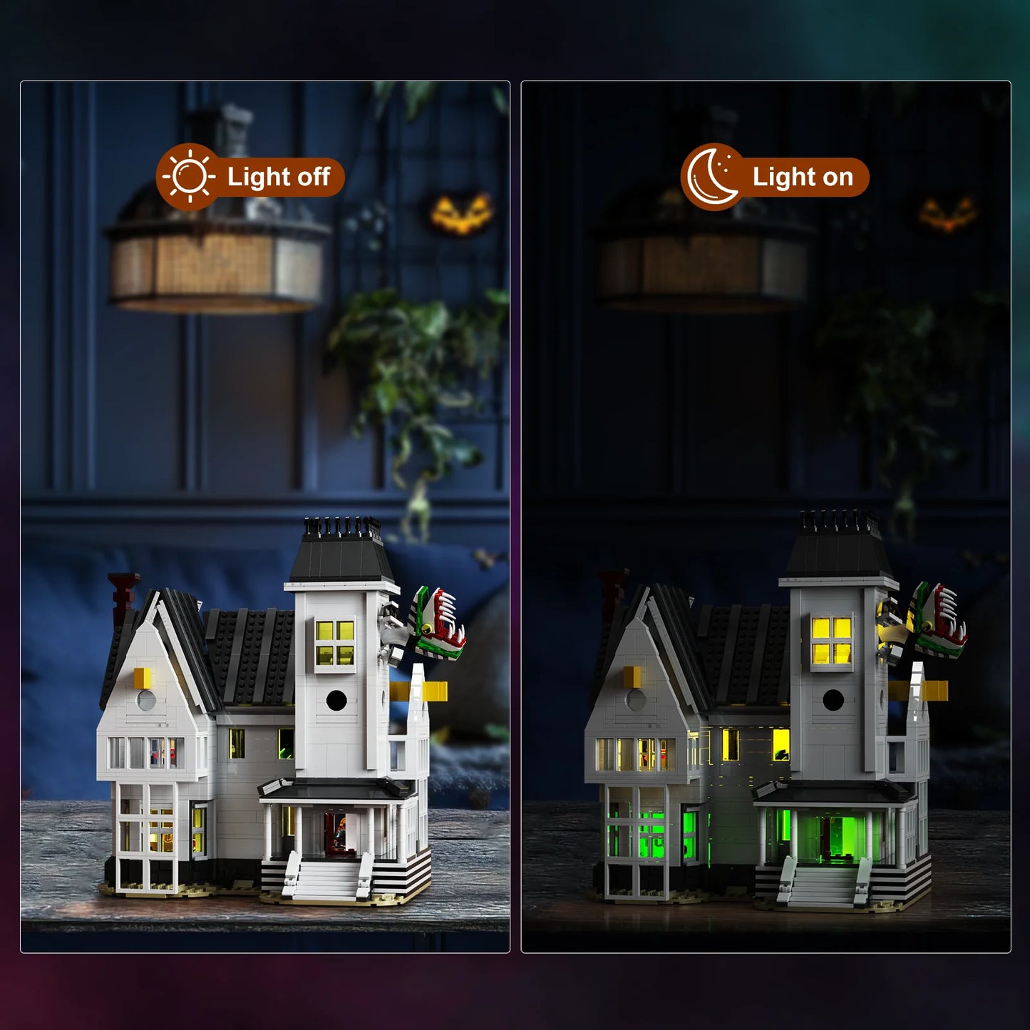 Spooky Beetle Mansion Building Blocks Set Horror House Model Toys Home Halloween Decoration Collection Gifts for Fans Adults