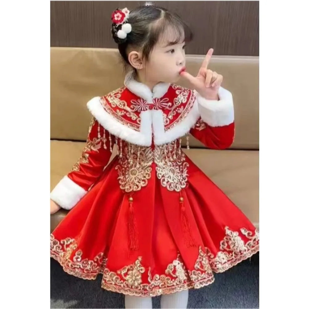 Kids Dresses for Girls Clothes Chinese New Year Dress Baby Princess Hanfu Party Cosplay Performance Costumes Children Clothing
