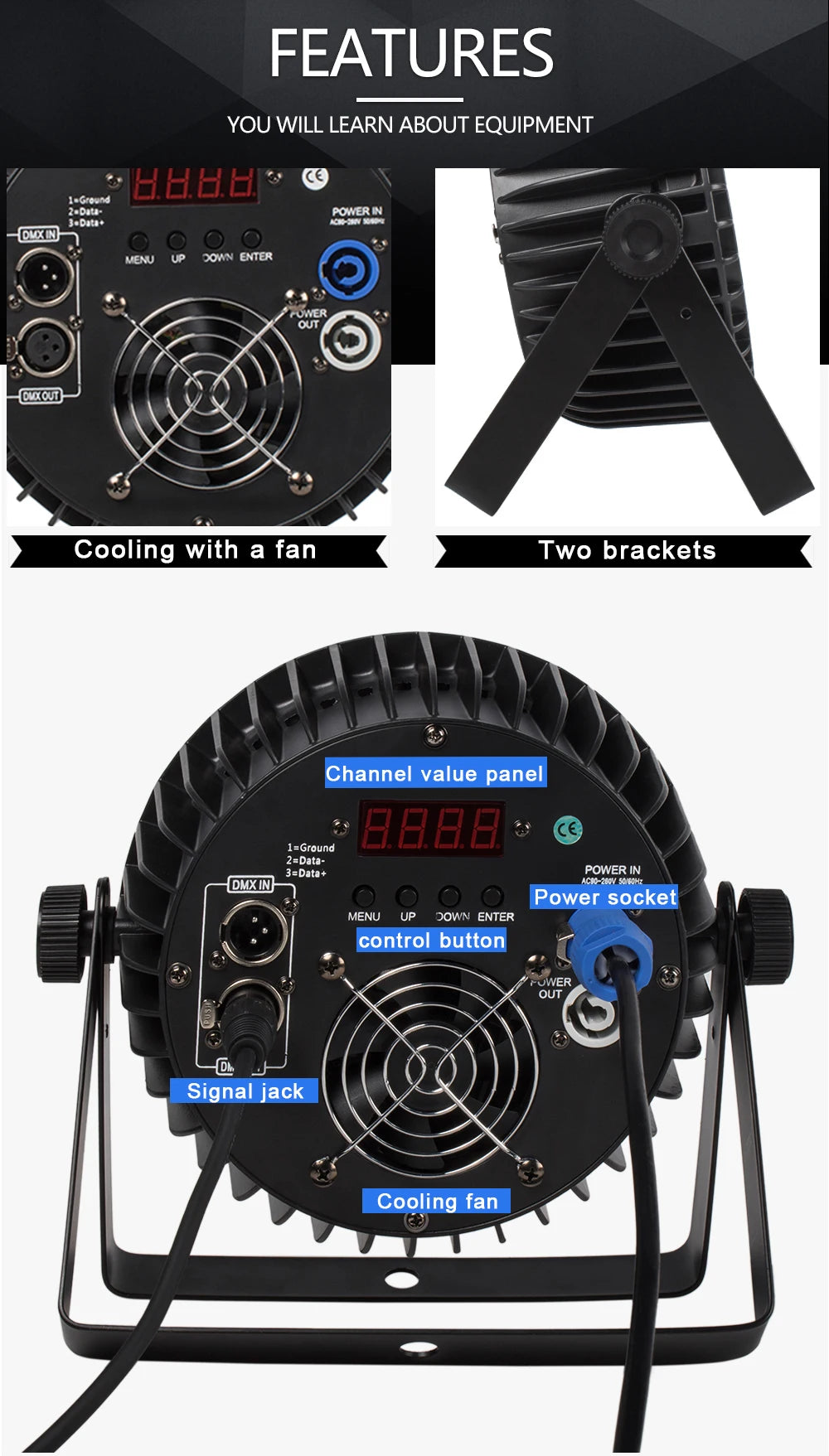 SHEHDS 4PCS Aluminum Alloy LED Flat Par 18x12W RGBW/18x18W RGBWA+UV LED Lighting DMX512 Disco Christmas Lights DJ Audience