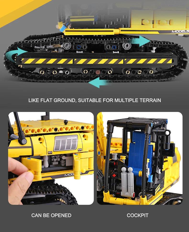 Mould King 13112 Technical Car Toys The Motorized MOC-2513 Excavator Building Block Assembly Excavator Brick Kids Christmas Gift