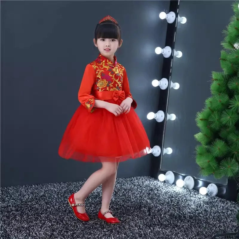 Kids Dresses for Girls Clothes Chinese New Year Dress Baby Princess Hanfu Party Cosplay Performance Costumes Children Clothing