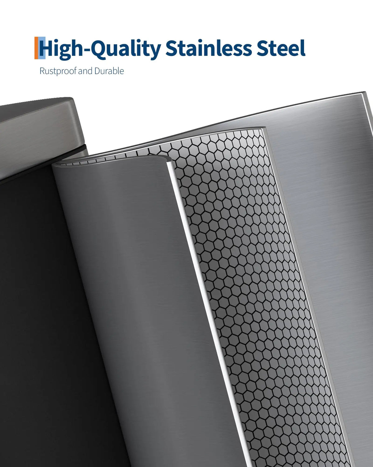 1.6 Gal Step-On Trash Can, Stainless Steel Small Bathroom Garbage Bin with Soft Close Lid, Slim Space-Saving Design, Removable Inner Bucket for Bathroom, Bedroom, Office