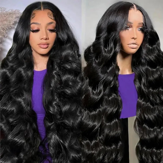 36in 5x5 HD Lace Closure Wigs 250% Body Wave Wigs Human Hair Remy Brazilian 13x6 Transparent Lace Frontal Wig Hair 100%