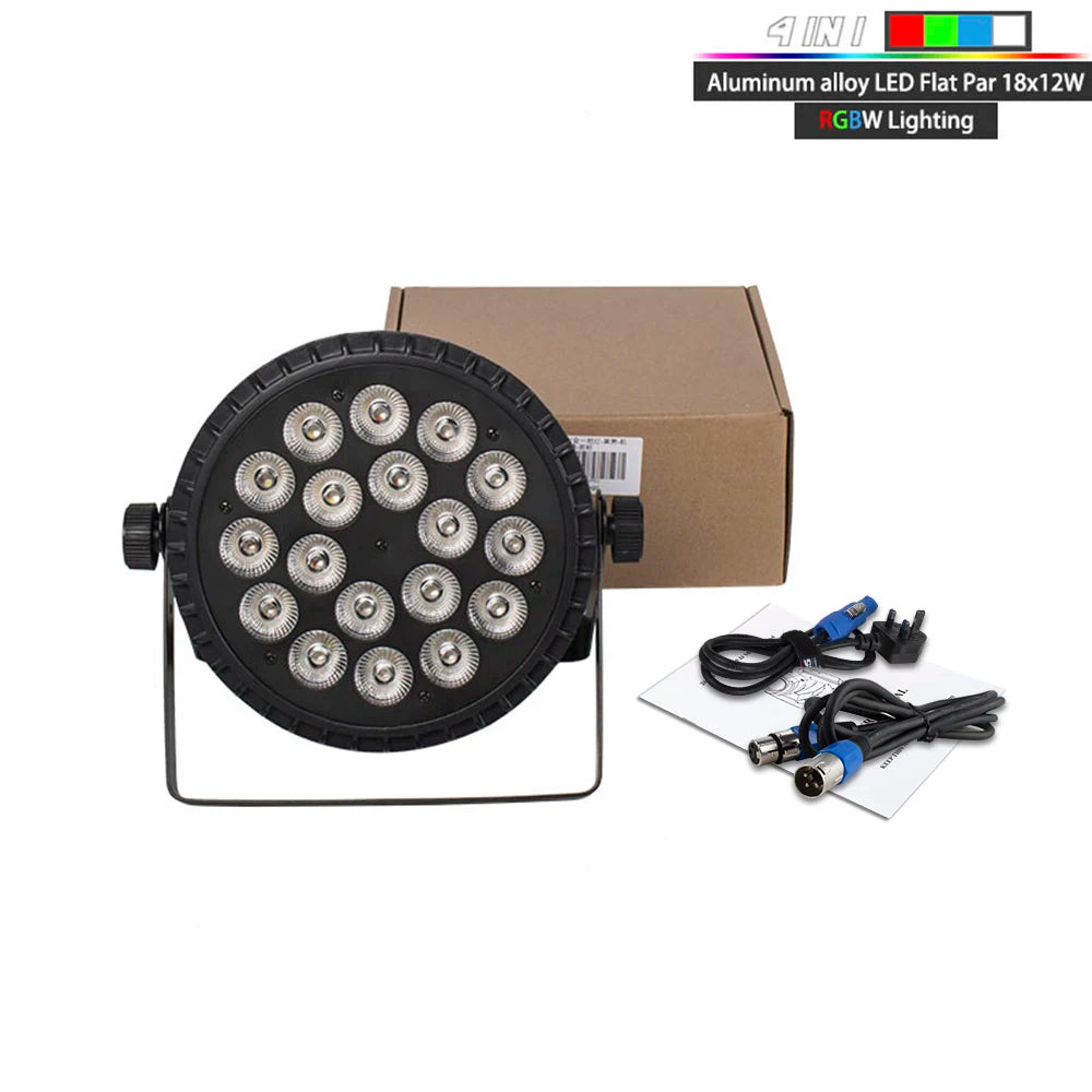 SHEHDS Aluminum Alloy LED Flat Par Lighting18x12W RGBW/18x18W RGBWA+UV DMX512 Disco Christmas Lights DJ Equipment Audience