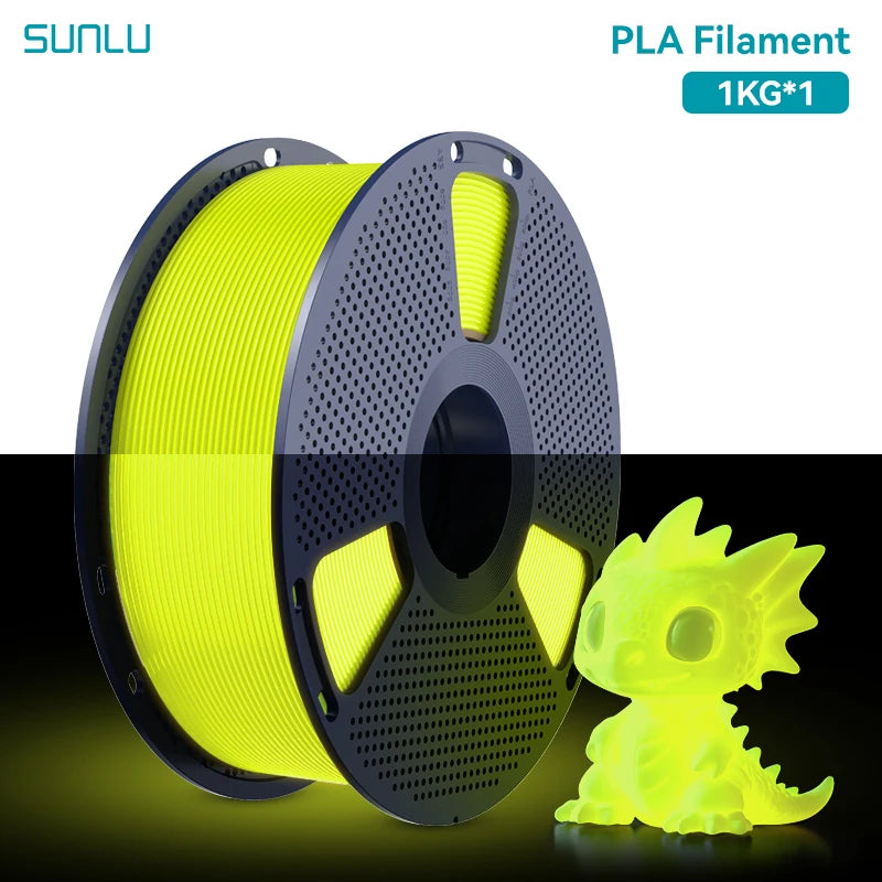 SUNLU PLA Glow in Dark PLA Filament Neatly Wound Luminous 1.75mm 1KG/Roll Fit Most FDM 3D Printer Fast Shipping EU Warehouse
