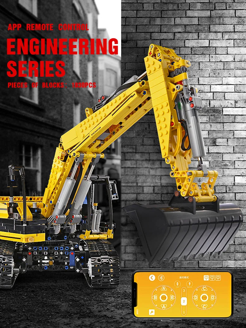 Mould King 13112 Technical Car Toys The Motorized MOC-2513 Excavator Building Block Assembly Excavator Brick Kids Christmas Gift