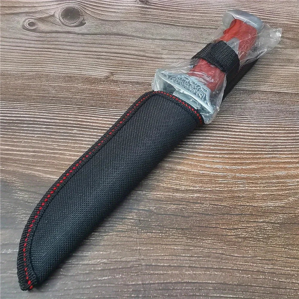 10.4 Inch (265mm) 9CR18MOV Stainless Steel Fixed Blade Knife - High Hardness Camping, Hunting, Outdoor Survival Knife with Sheat