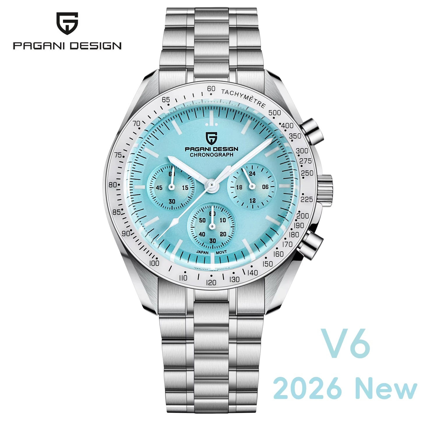 PAGANI DESIGN 1701 Moon Men's Watches Luxury Chronograph Quartz Watch For Men AR Sapphire Glass 100M Waterproof Wristwatch 2026