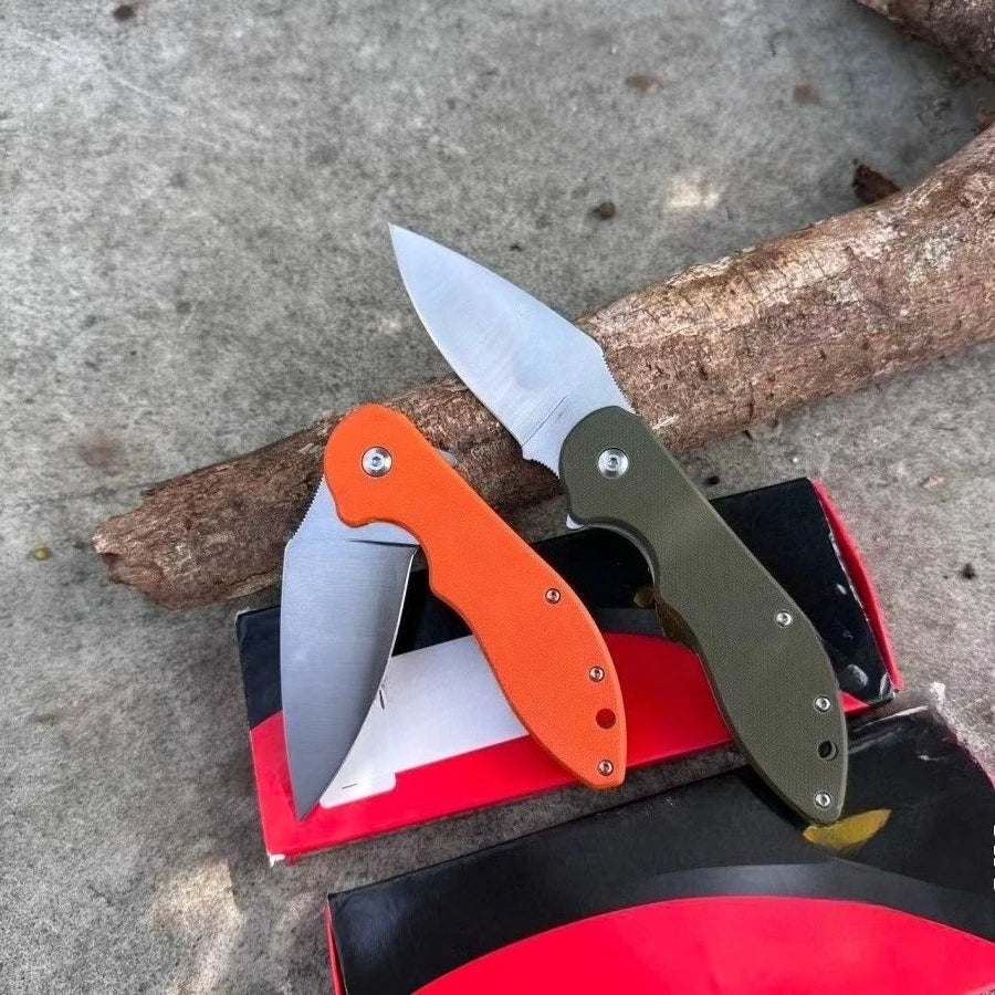 C172 Folding Knife OnLightweight Folding Knife with Fiber Construction, 8" V-Grind Blade & Clip Point Tip - Self-Locking Safety Mechanism, Ergonomic Non-Slip Grip, Compact EDC Pocket Knife for Camping, Fishing, Outdoor Surviv