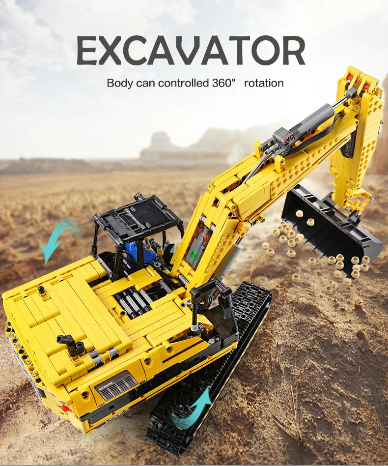 Mould King 13112 Technical Car Toys The Motorized MOC-2513 Excavator Building Block Assembly Excavator Brick Kids Christmas Gift