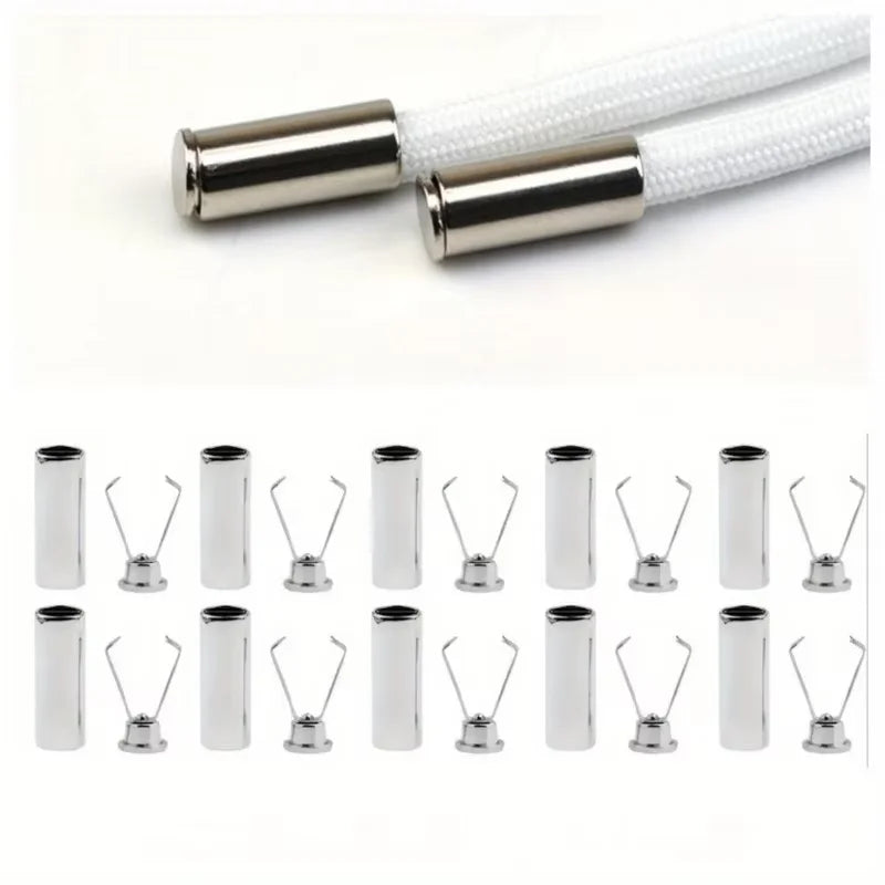 10pcs Heavy Duty Cord Locks Adjustable Metal Clips Secure Fastening for Shoelaces Bags Hoodies DIY Crafts Organizing Cables