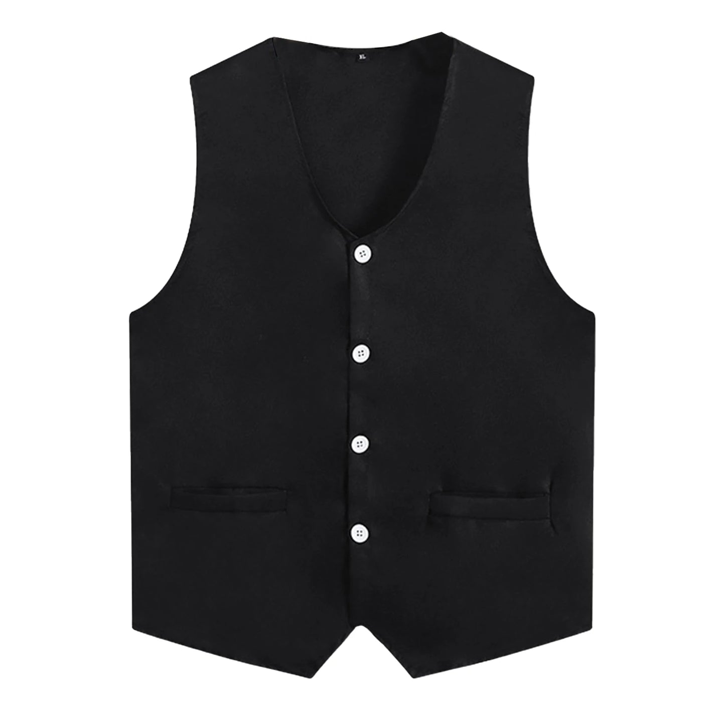 Kids Boys Girls Button Volunteer Vest Solid Color V Neck Sleeveless Waistcoat Volunteers School Camp Activities Uniform
