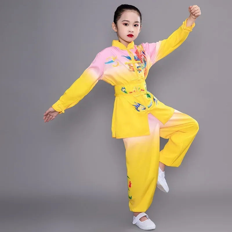 Chinese Kung Fu Uniform Children Wushu Sets Baby Martial Arts Costumes Girl Suit Perform Outfit Kids Clothes Boy Tai Chi Set