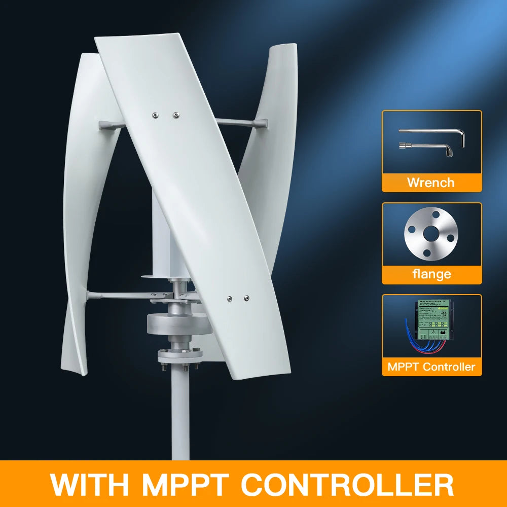 5000W 10000W Vertical Wind Turbine  12V/24V/48V Low Noise Free MPPT Controller Duty-Free Delivery In Poland