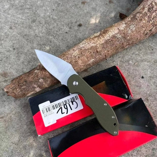 C172 Folding Knife OnLightweight Folding Knife with Fiber Construction, 8" V-Grind Blade & Clip Point Tip - Self-Locking Safety Mechanism, Ergonomic Non-Slip Grip, Compact EDC Pocket Knife for Camping, Fishing, Outdoor Surviv