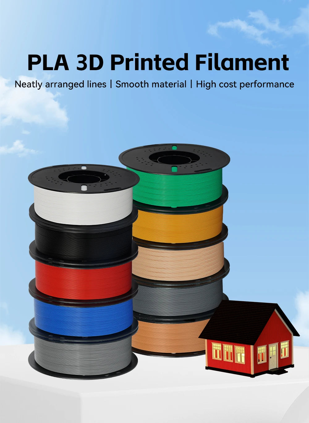 KINGROON 10KG PLA/PETG Filament 1.75mm 3D Printing Plastic Material Accuracy ±0.03mm Fast Shipping Fit Most FDM Printers
