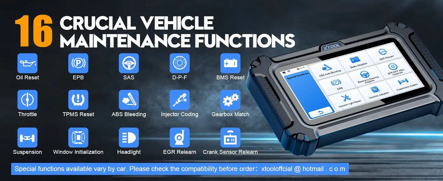 XTOOL D5S Car Diagnostic Tool 5 System Automatic OBD2 Scanner 4-IN-1 Live Data with 16+ Reset Functions with CANFD FCA Protocol Lifetime Free Update