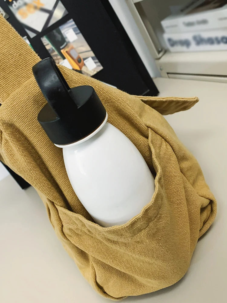 Casual Canvas Messenger Bag Versatile Flip Large Capacity Shoulder Book Bag For Student Adjustable Crossbody Bag For Men Women