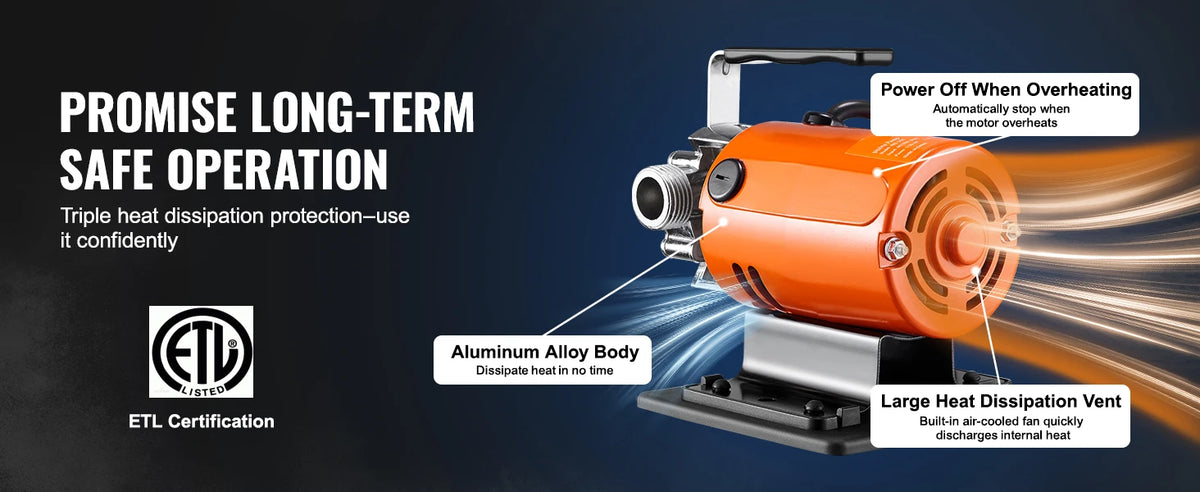 SucceBuy Water Transfer Pump 120V AC 360GPH 1/10 HP Portable Electric Utility Pump for Garden, Rain Barrel, Pool, Pond, Aquarium