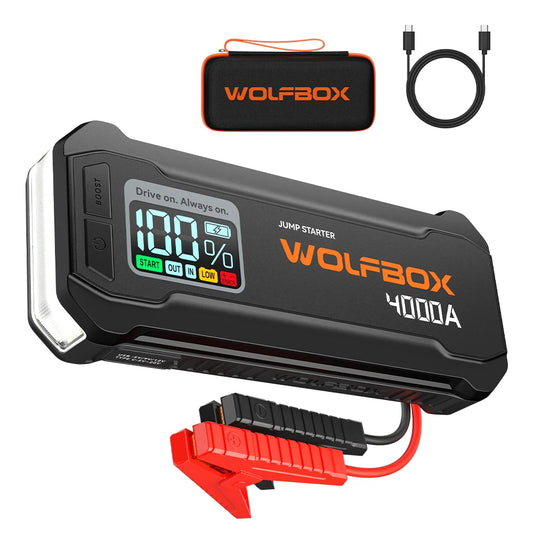 Wolfbox 4000a Portable Jump Starter And 24000 Mah Power Bank