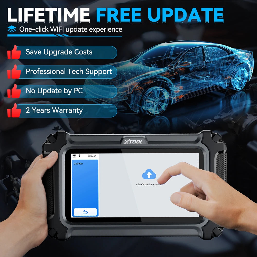 XTOOL D5S Car Diagnostic Tool 5 System Automatic OBD2 Scanner 4-IN-1 Live Data with 16+ Reset Functions with CANFD FCA Protocol Lifetime Free Update