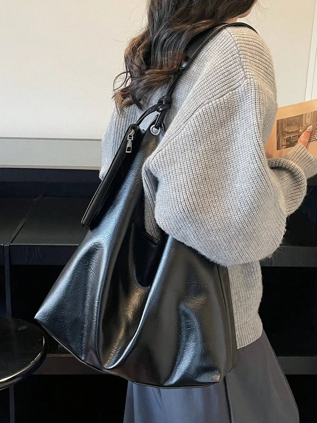 Large Capacity Solid Color Women's Shoulder Bag, Multifunctional Crossbody Bag, Women's Shoulder Tote Bag, Large Capacity Crossbody Tote Bag, Casual Work Bag
