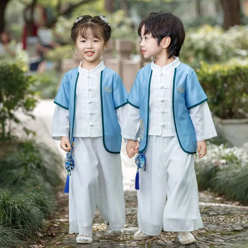 Chinese Hanfu Children Clothing Cosplay Performance Costume Kids Clothes Ethnic Style Children's Sets Girl Suit Two Piece Boy